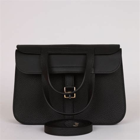 Hermès Black Clemence Halzan 25 Gold Hardware, 2024 